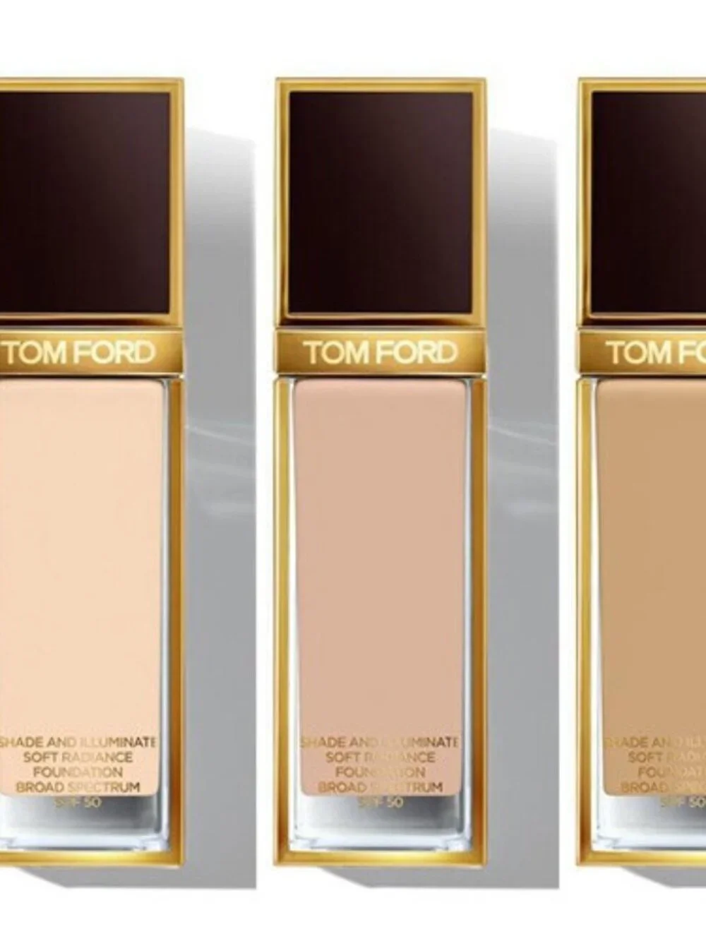TOM FORD Beauty,Shade & Illuminate Foundation,Radiant SPF50-Sample 4 Shades-NEW